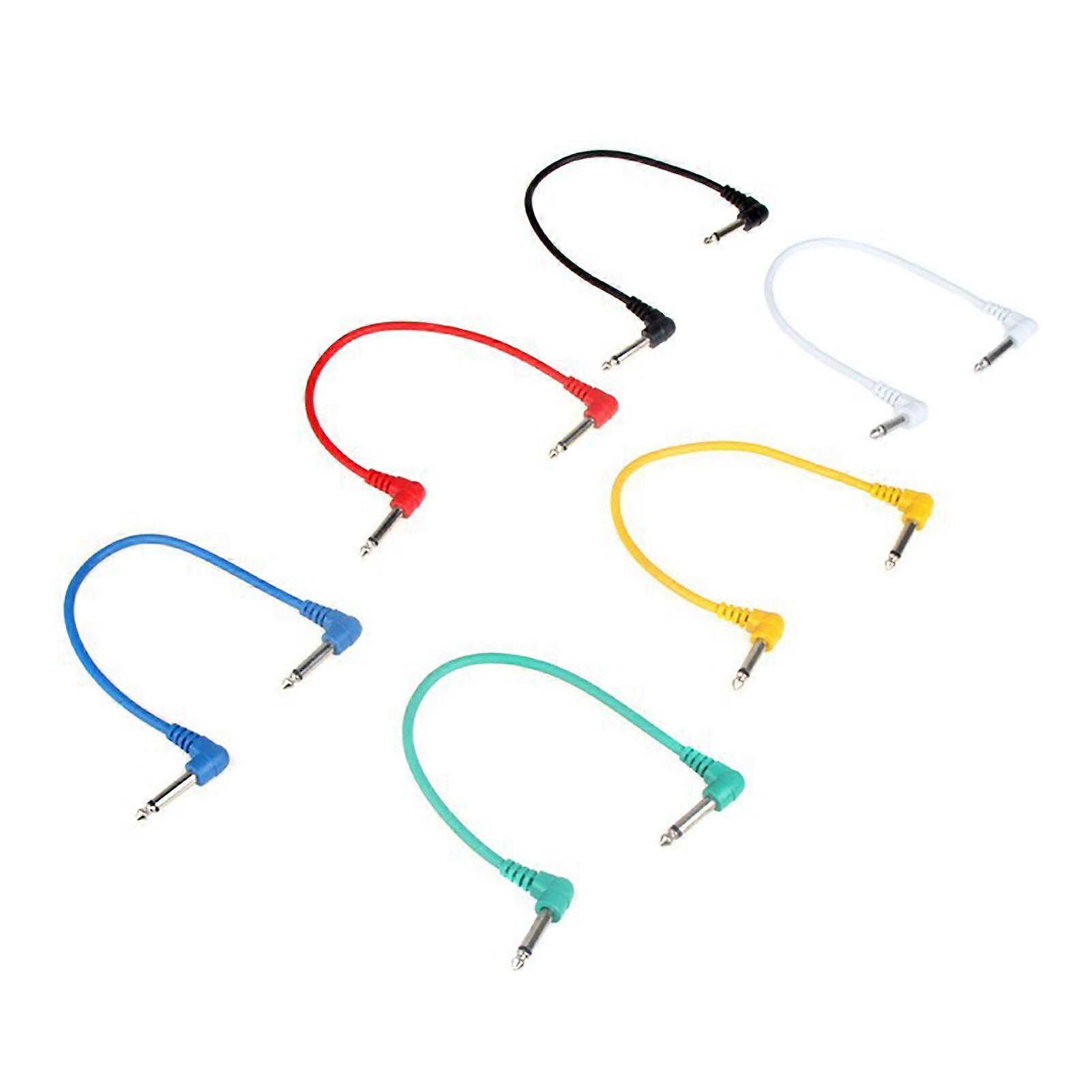 6PCS Guitar Effects Connection Cable Different Colors High Fidelity Noise Reduction Effect Pedal Cable Set