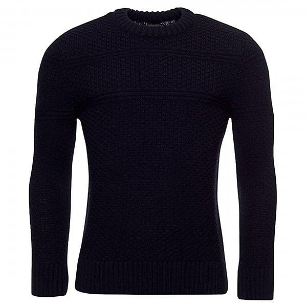 Superdry Jacob Crew Neck Cable Knit Jumper Eclipse Navy 98T