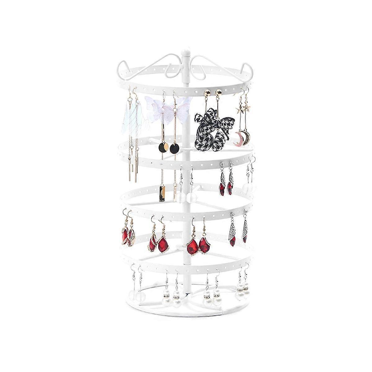Wrought Iron Four-Story Rotating Jewelry Rack Jewelry Rack Earring Earring Bracelet Display Rack Wh