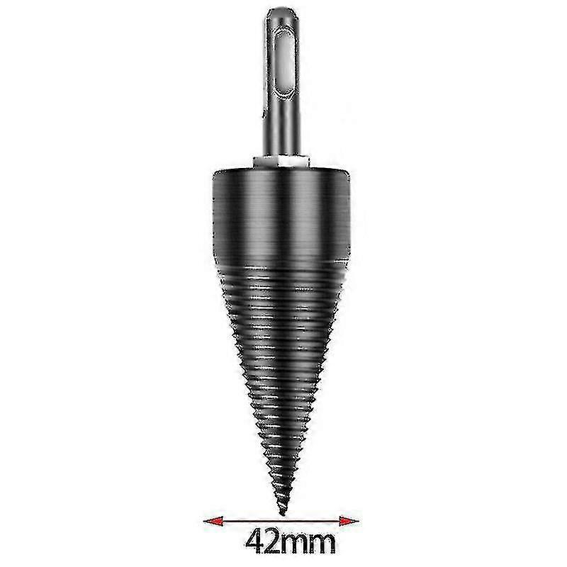 (42mm-round Shank) High Speed Firewood Drill Bit Wood Splitter Screw Splitting Cone Driver Tools