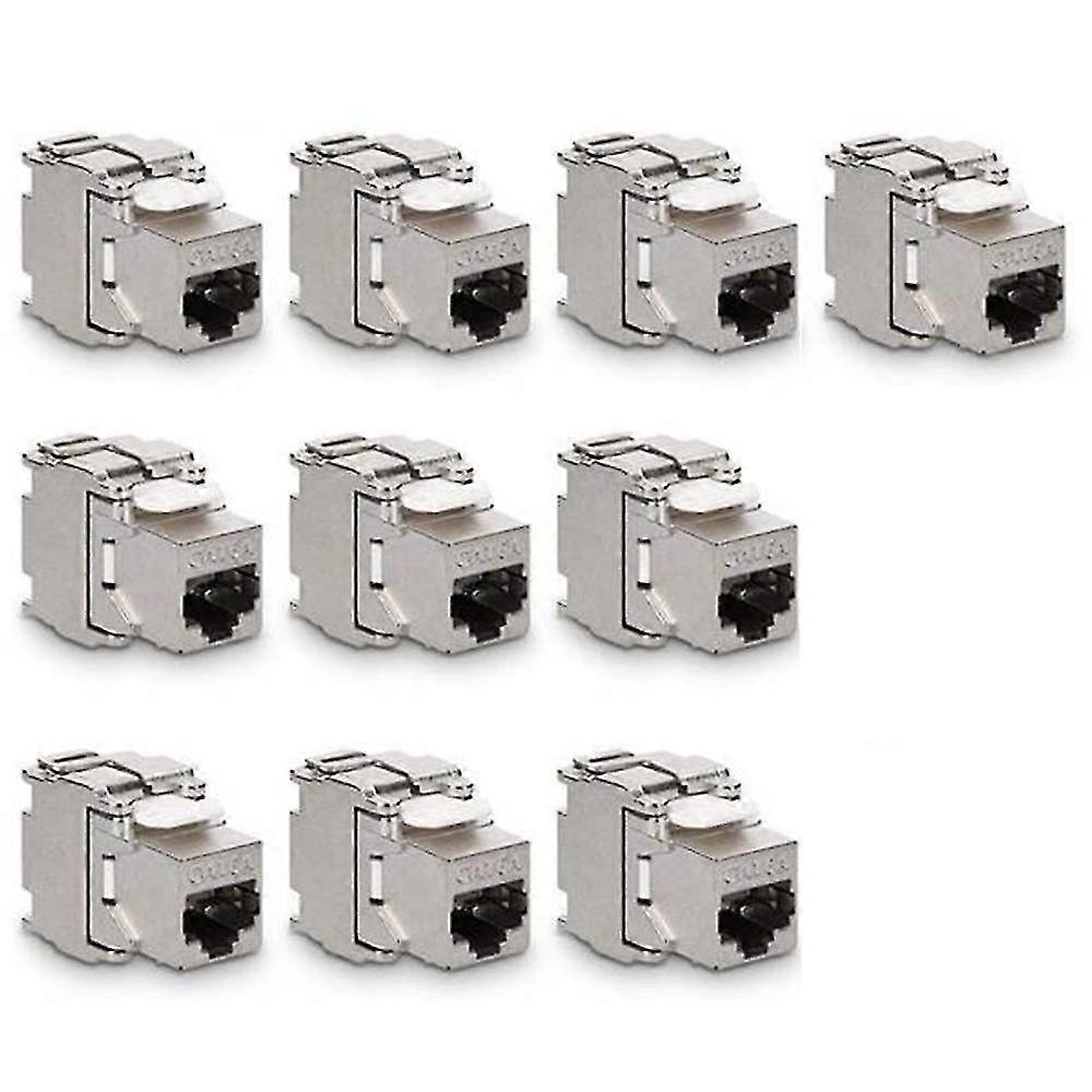 Network Cat6A Toolless Jack Module Full Shielded RJ45 Socket to LSA Toolfree Termination