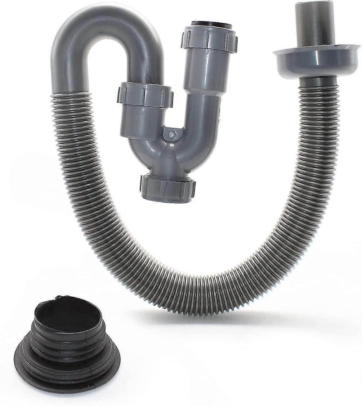 Flexible Drainage Hose, Heilwiy Gray Drainpipe Washbasin, Heilwiy Soft Washbasin Waste Set Gift