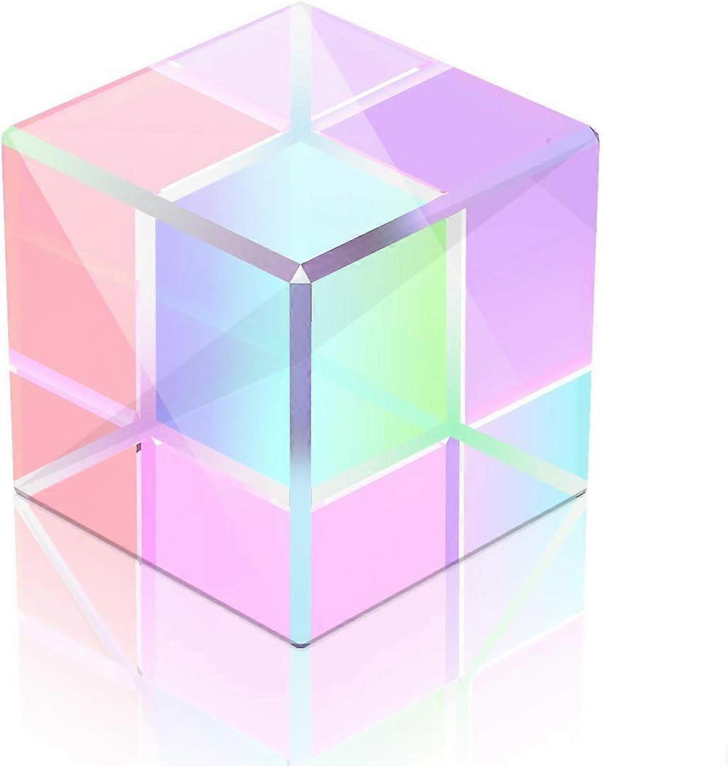 Square Cube Prism,15mm Refractor Crystal Clear Prism Optical Glass Multi-Using for Science Teaching Physical Lessons Window Decoration Light Spectrum 