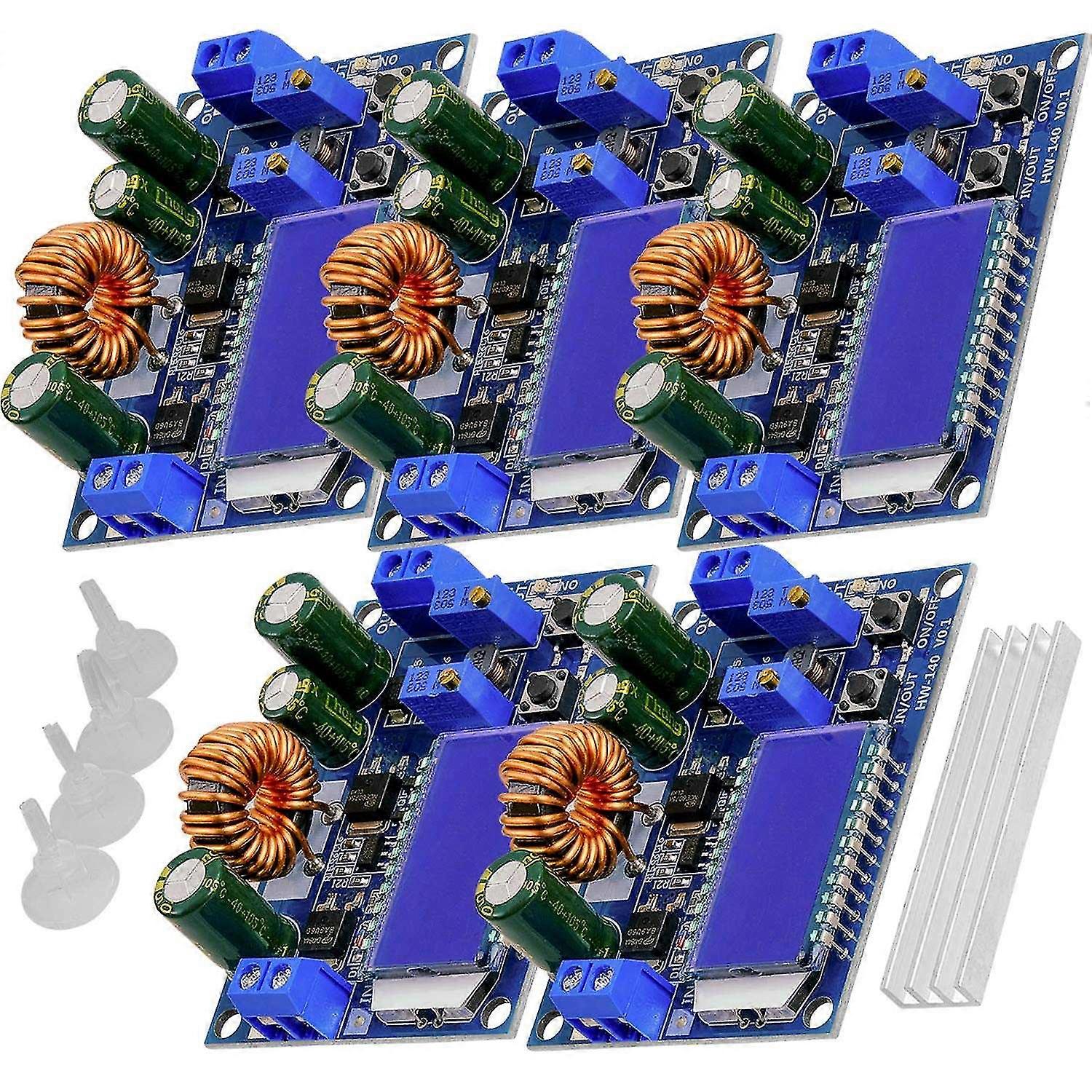 5 X -140 Dc-dc Boost Converter Automatic /, Volt And Amp Meter Lcd Display, Voltage Converter