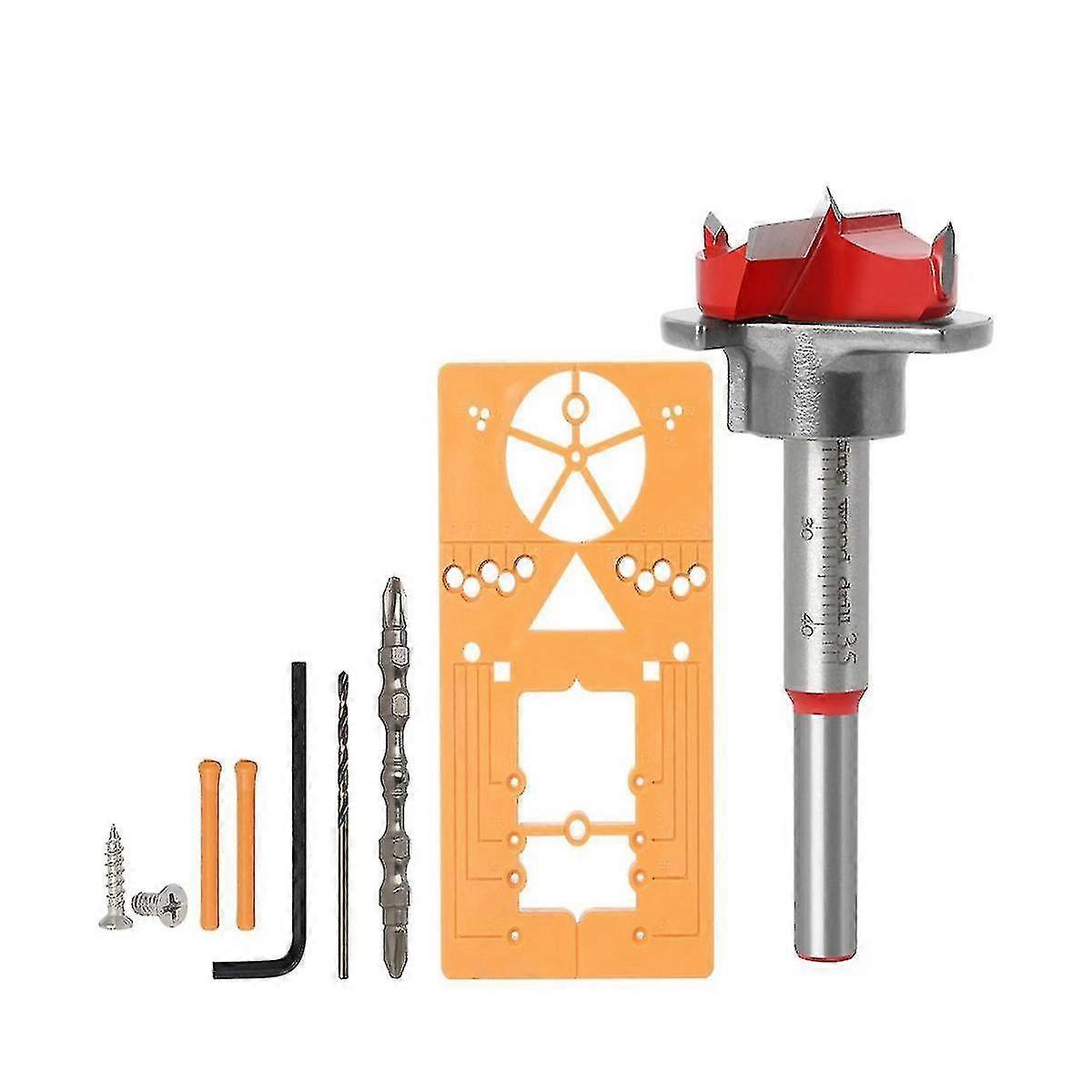 Hinge Drill Combination Set Hinge Woodworking Opening Locator 35mm Adjustable Woodworking Door Lock