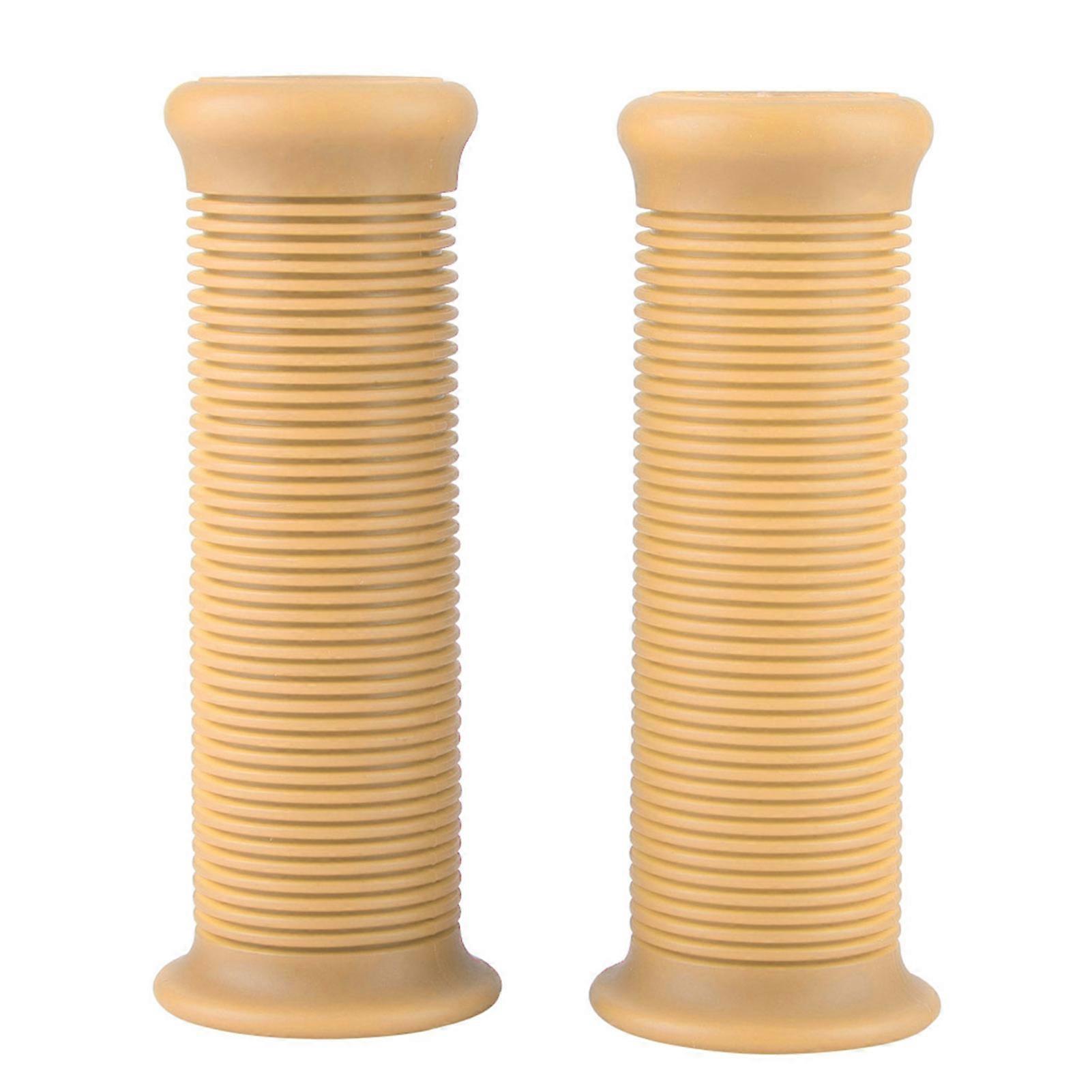 Paire de 1 pouce 25 mm / 1,1 pouce 28 mm moto universelle vintage TPU poignée poignée guidon beige