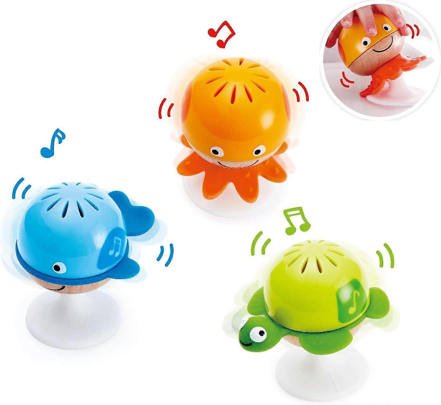 Rattle Set | Three Sea Animal Suction Rattle Toys, Baby Educational Toy Set, Multi, 5'' x 2''