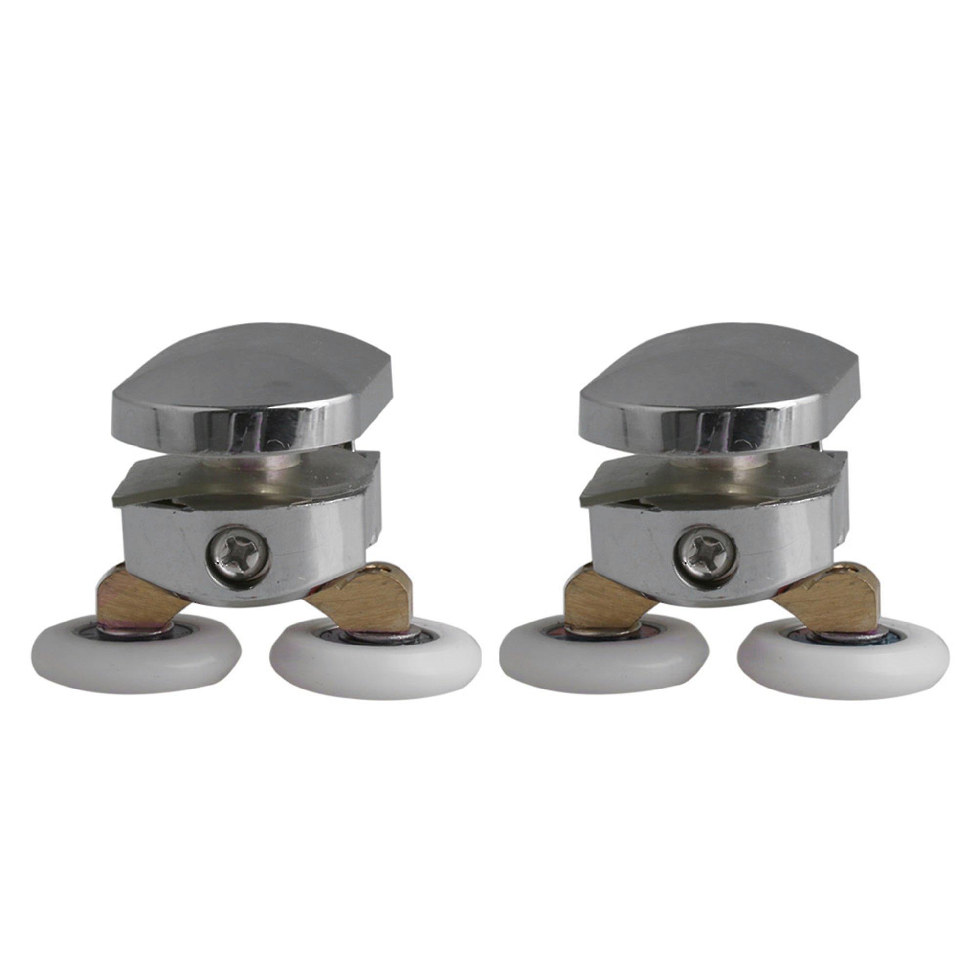 Casters Set Of 2 Shower Door Up Rollers/runners/hooks/guides 25mm Wheels Diameter