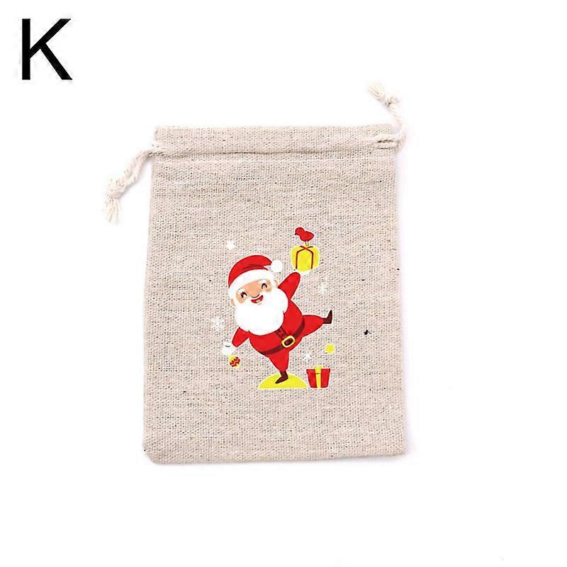 Christmas Linen Bag Candies Drawstring Gift Storage