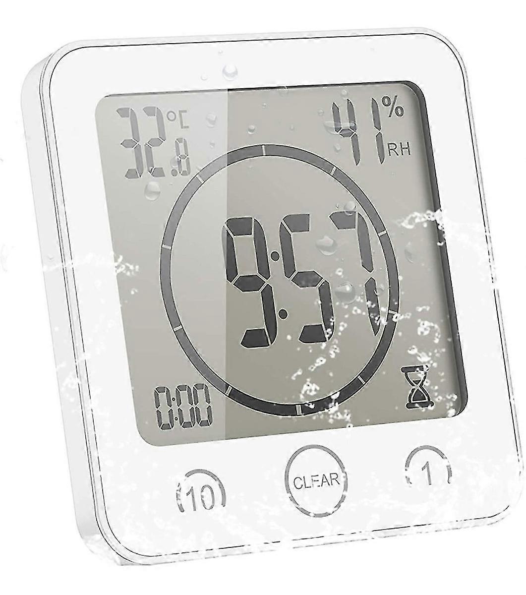 バスルームの時計、液晶デジタルシャワーアウォラーサーメットホワイト1個