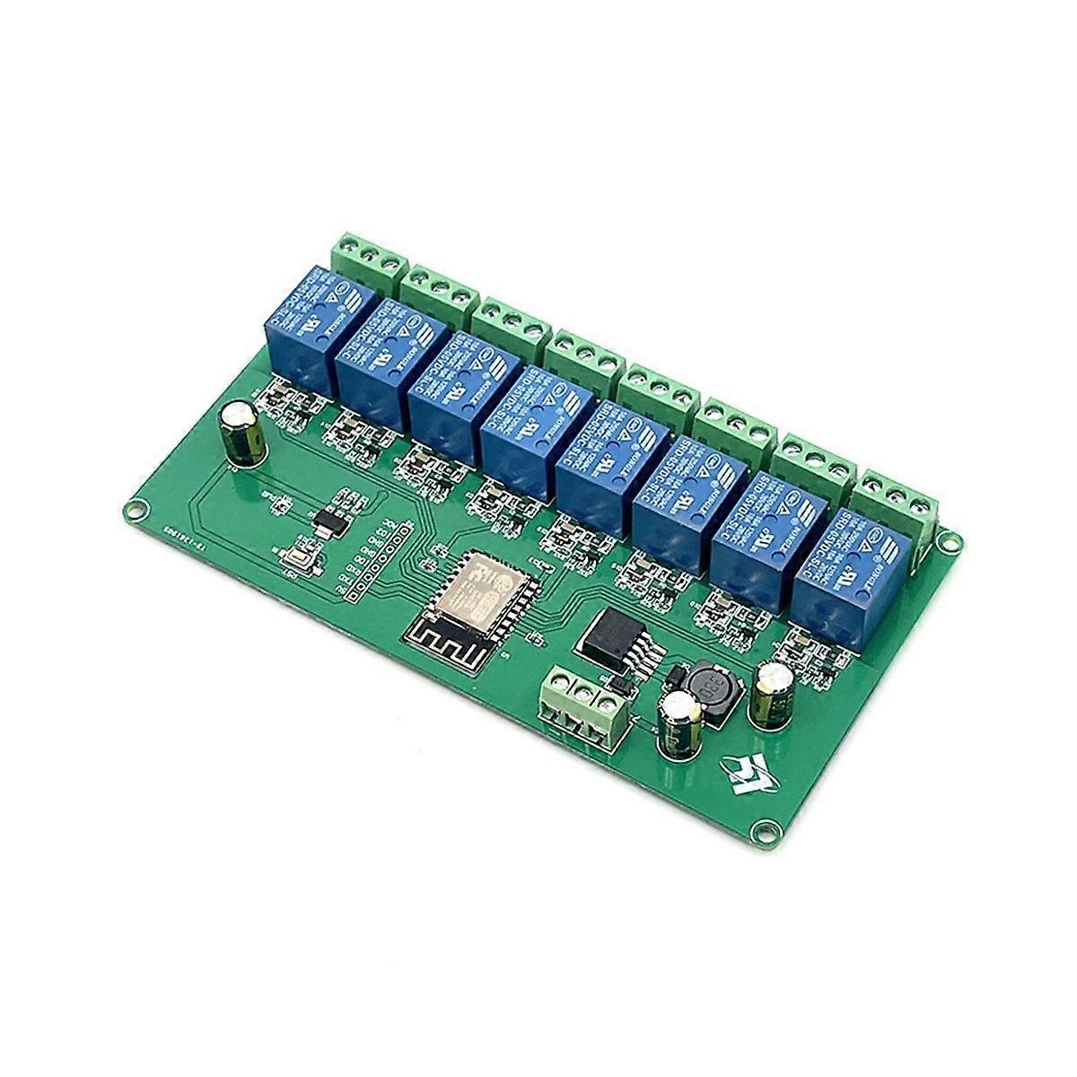 8-kanals ESP8266 trådløs WIFI-relémodul ESP-12F utviklingskort DC 5V / 7-28V E-APP Remote Co