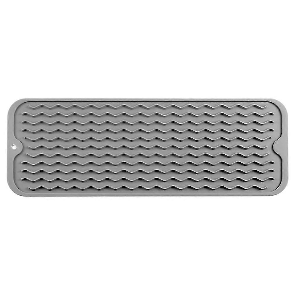 Dish Drying Mat For Multiple Usage, Easy Clean, Eco-friendly, Heat-resistant Silicone Mat For Kitchen Counter Grey-b