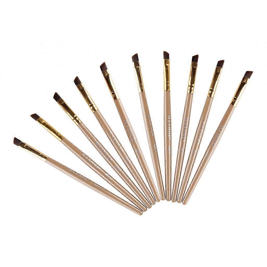 10pcs Eyebrow Defining Trimming Brush Set Nylon Bristles Brow Liner Definer