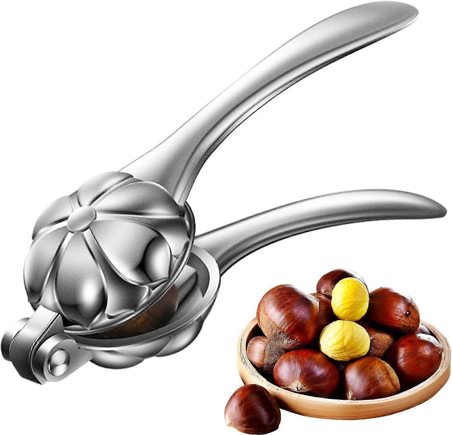 Chestnut Peeler Tool, Metal Nutcracker, Ergonomic Manual Nutcracker | Walnut Cutter Tool, Rustproof Nut Cracker Tool for Restaurant, Home, Travel, Cam