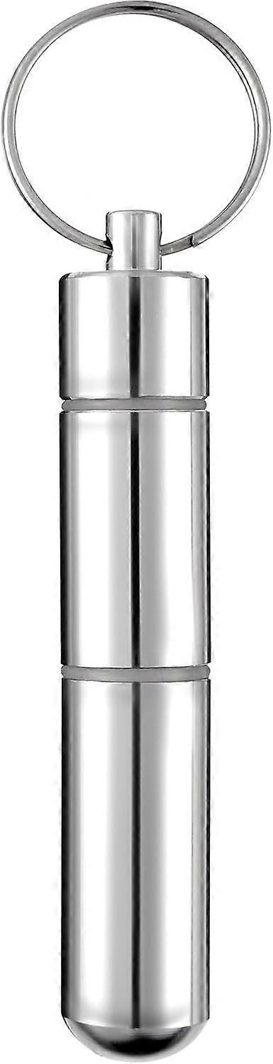 Pocket Toothpick Holder Waterproof Aluminium Alloy Toothpick Box Metal Pill Case with Key Ring 28 x 06 Inch