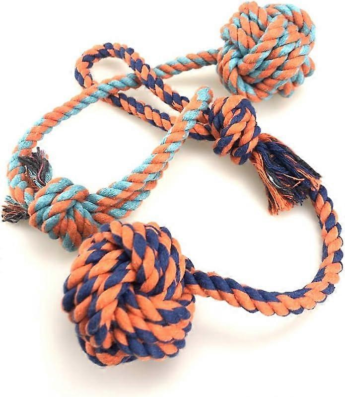 Puppy Toy Rope/Cotton Ball Rope and Ball/Dog Chew Toy/Puppy Teeth Cleaning Toy/Tug Game.2 in 1