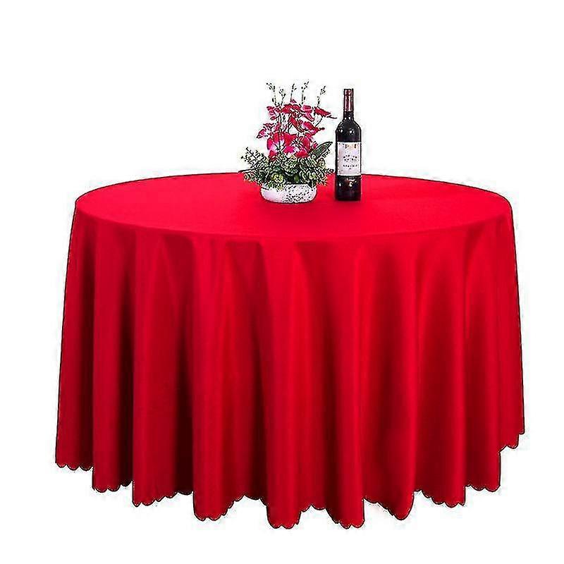 Round Solid Color Polyester Tablecloth Household Tablecloth (royal Blue)