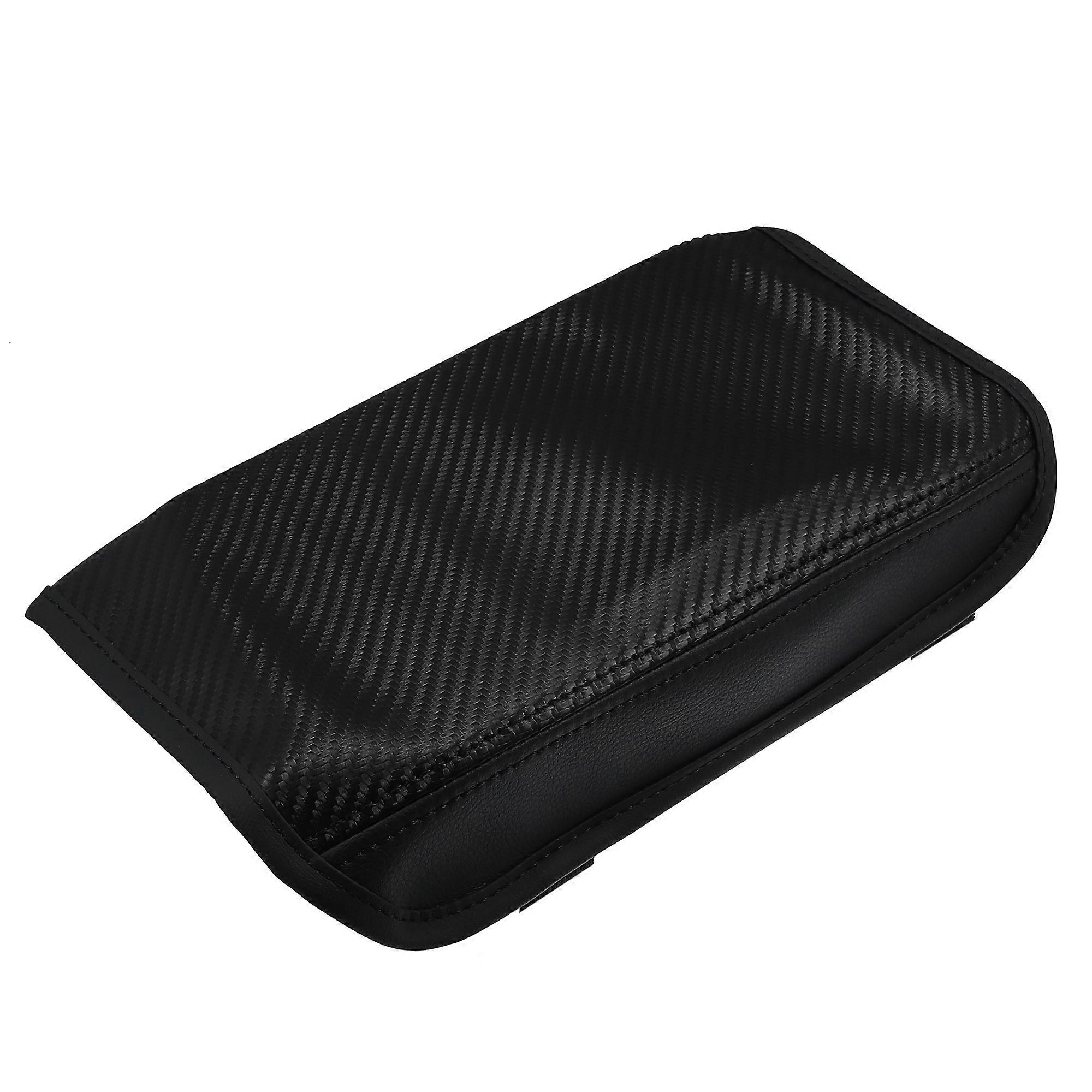 X Autohaux Car Center Console Pad Waterproof Armrest Seat Box Cover Black Carbon Fiber Pattern for Hyundai Tucson 2022 2023