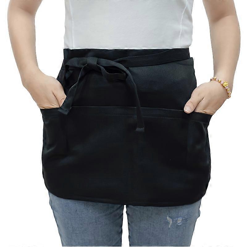 1pc Apron, Half Length Waterproof Apron With 3 Pockets, Oilproof And Washable Simple Apron, Suitable For Home Cleaning Servers And Chef, Home Decor, H