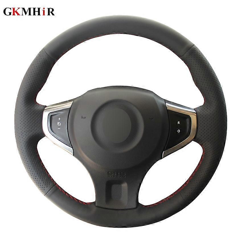 Customized Name Hand-Stitched Black Artificial Leather Car Steering Wheel Cover for Renault Koleos 2009-2014 Samsung QM5