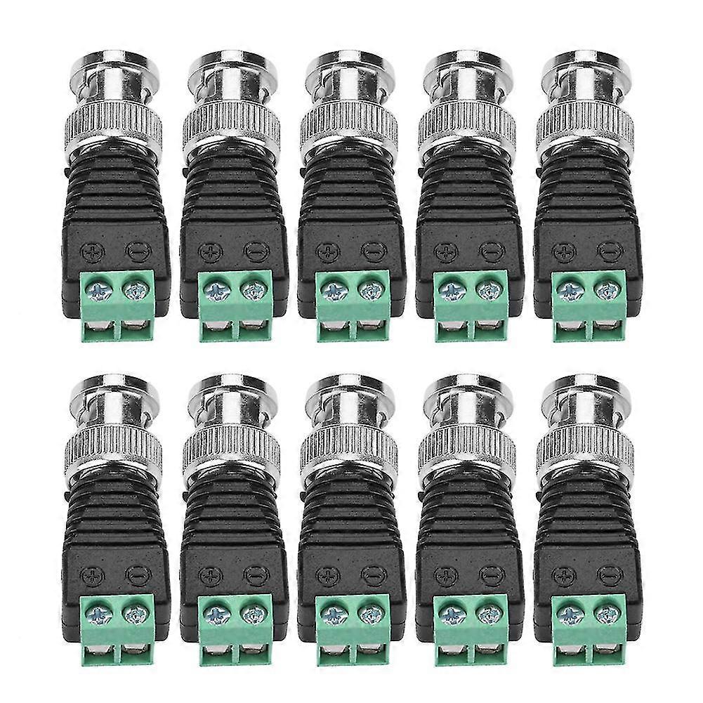 CCTV Video Balun Camera BNC Male Coaxial Cable Connector Terminal Adapter 10Pcs