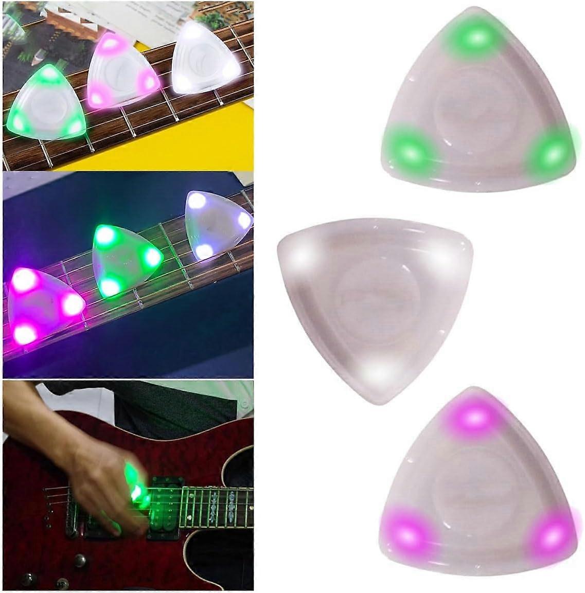 LED Gitarr Plektrum Ukulele Plockar Gitarr, Beatpicks Lightup Gitarr Plektrum