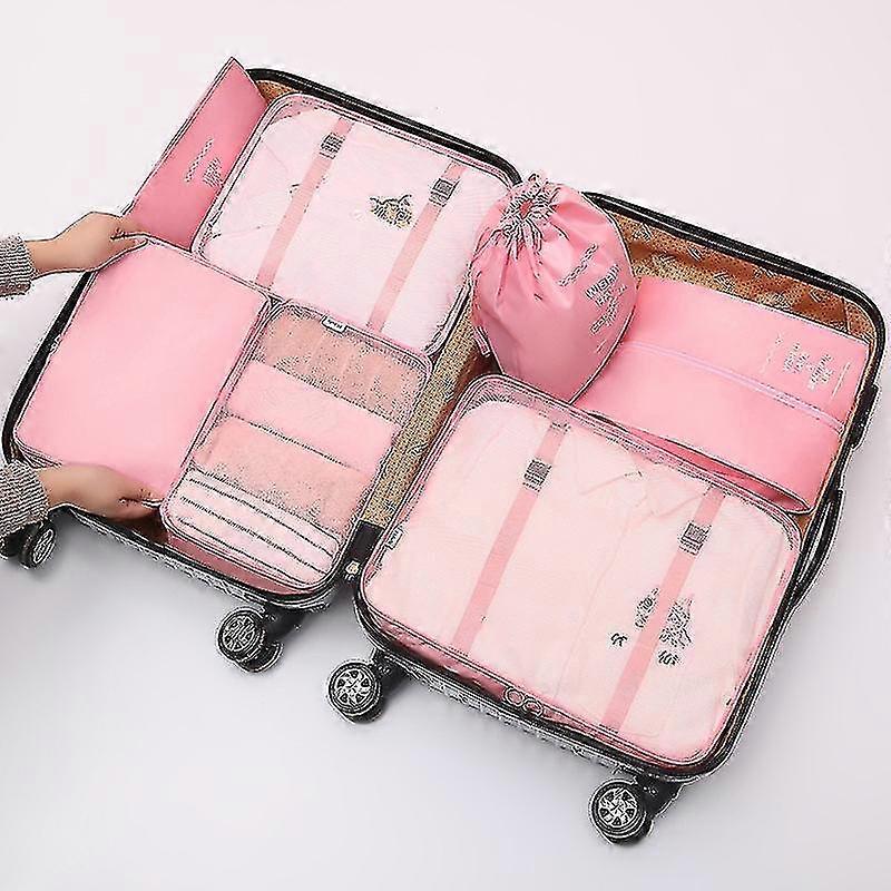 7 Pcs Travel Luggage Packing Organizers Set With Toiletry Bag