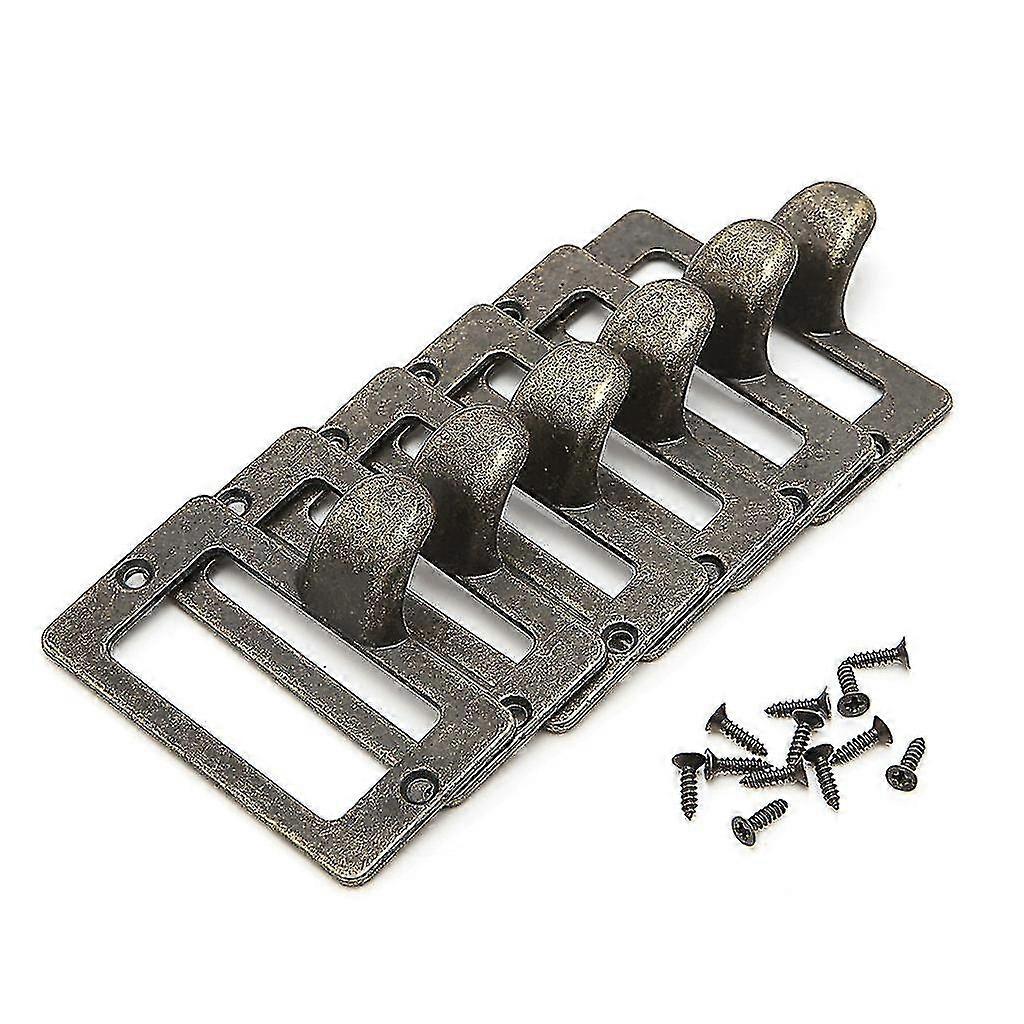 6x Handle File Name Card Cabinet Label Holder Antique Brass Drawer Pull Frame - YX