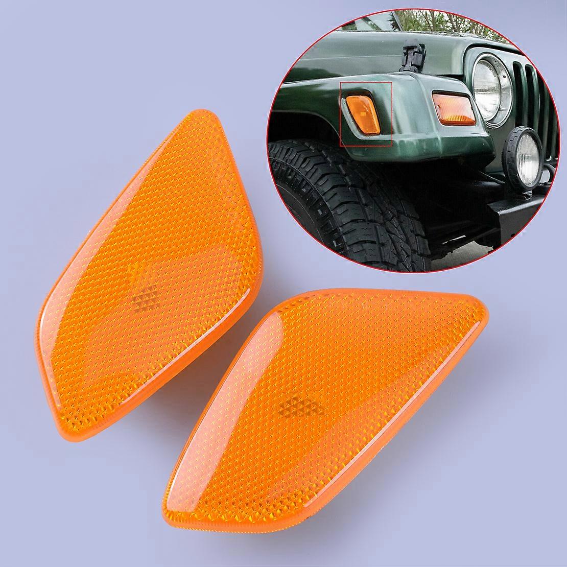 Sportcartuning Smoked LED Side Marker Lights – For Jeep Wrangler TJ 1997-2006 – Front Fender, Amber