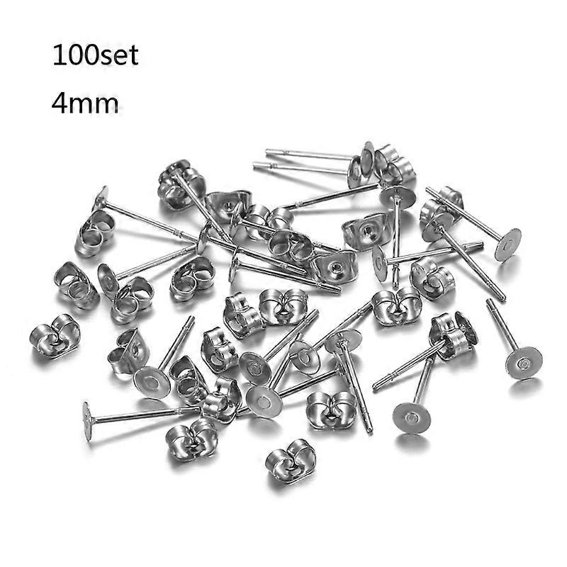 Stainless Steel Flat Pads Earring Backs Replacements for Studs Locking Set