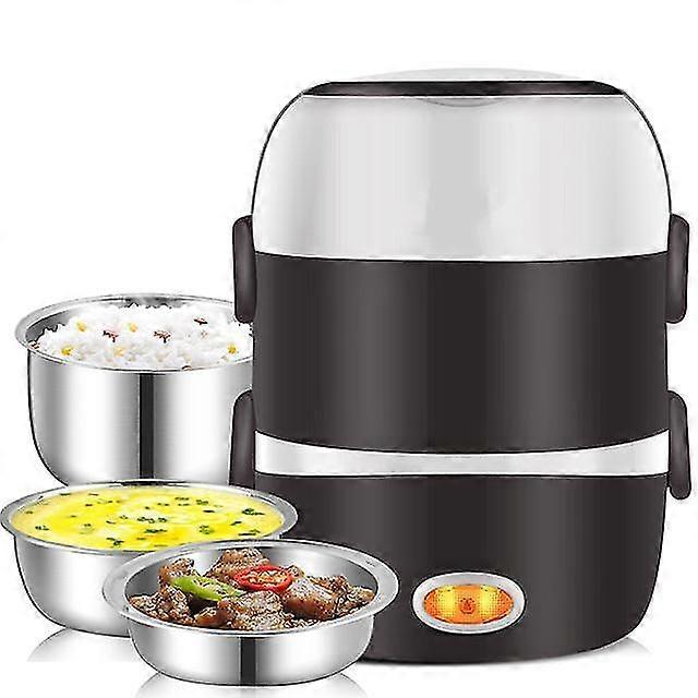 Mini Arroz Elétrico Er 2/3 Camadas Er Menos Aço Interno Refeição Portátil Ing Lunch Box