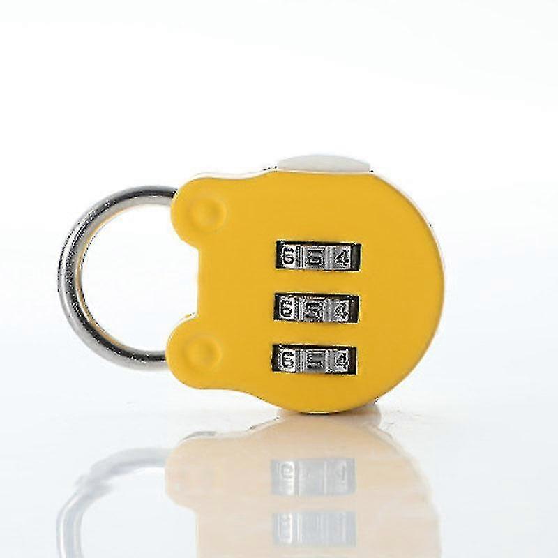 Three-digit Number Combination Padlock Cartoon Shape Waterproof Lock For Garage Closet Door(1 Pcs, Yellow)