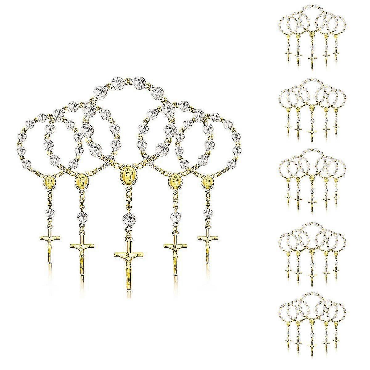 30pcs Baptism Rosary Acrylic Rosary Beads Mini Rosaries With For The First Communion Baptism Party