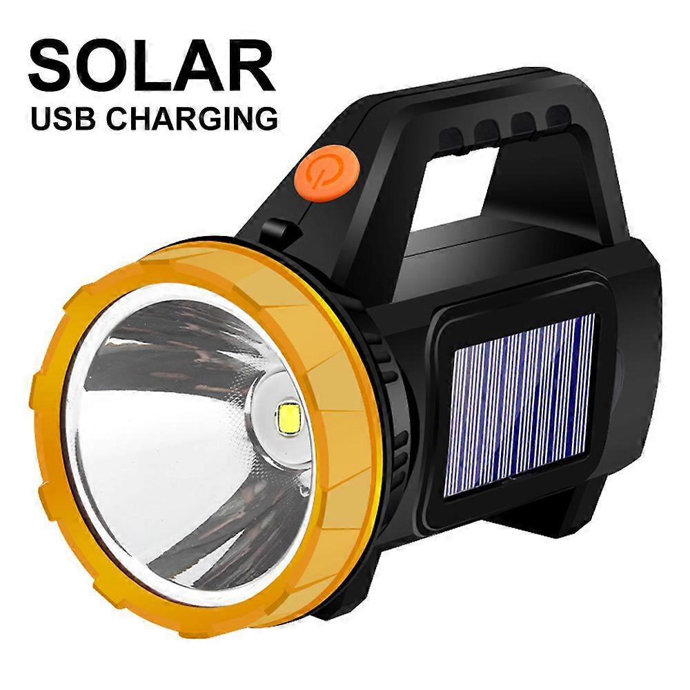 ZK20 LED Portable Lantern USB Handheld Spotlight Solar Lantern Flashlight Searchlight With Side Light Waterproof 18650 Outdoor