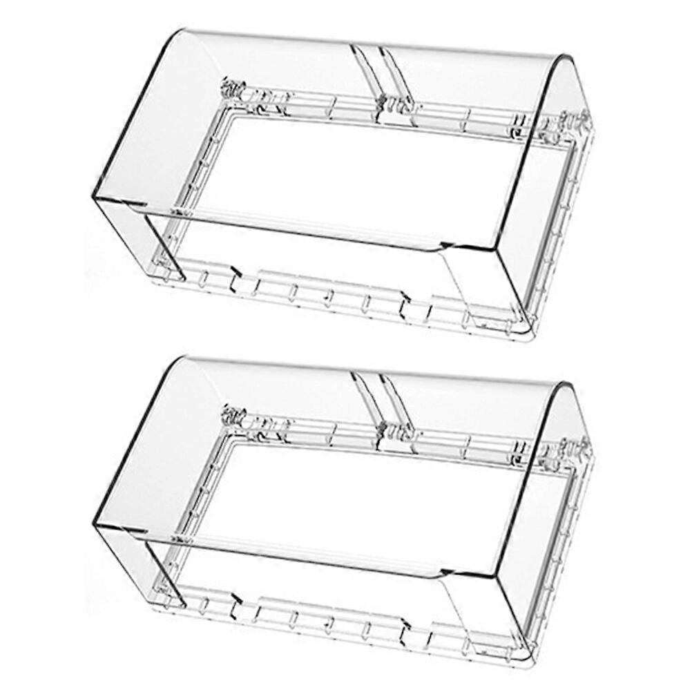 2pcs Household Splash-proof Socket Covers Double-position Type Switch Socket Protectors
