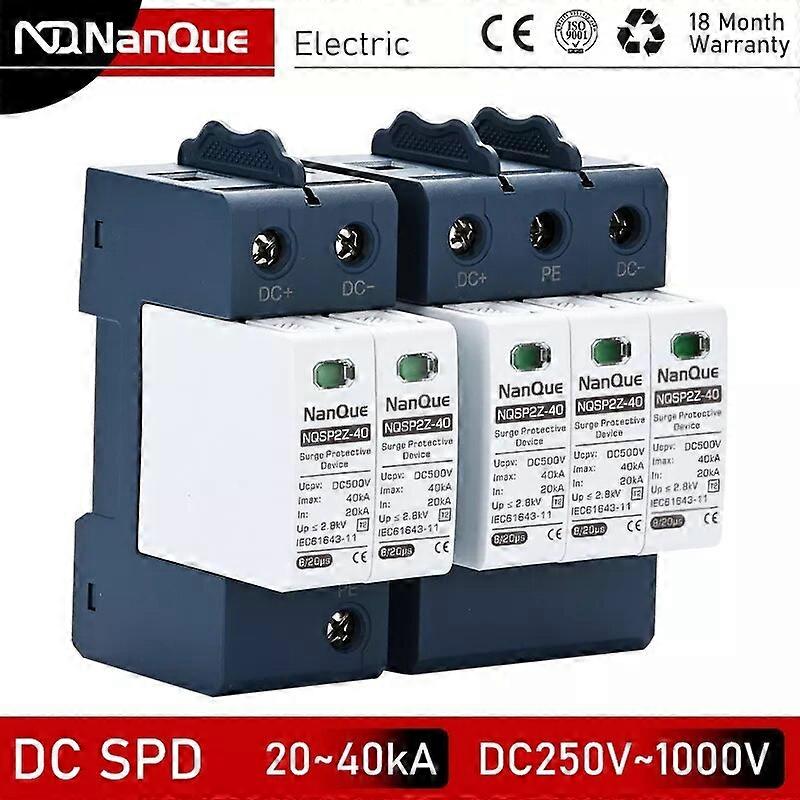 DC SPD 100V 250V 500V 800V 1000V Surge Arrester Protective Lightning Protector 20KA 40KA 60KA New Energy DC Surge Protector