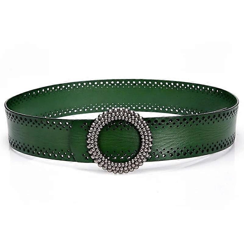 RAINIE SEAN Blackish Green Women Belt No Hole Ladies Belts for Dresses Real Leather High Quality Apparel Accessories 100cm