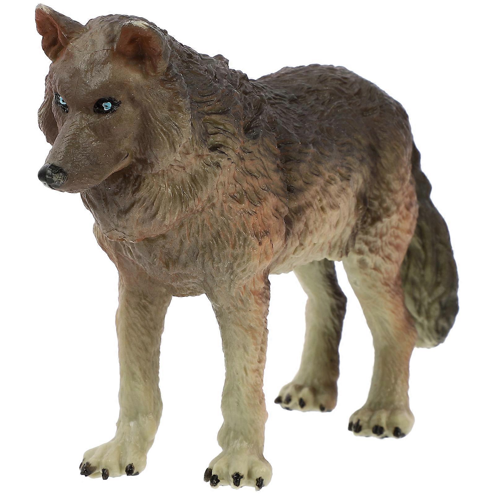 1Pc Small Forest Wild Wolf Model Toy Cognitive Static Animal Toy Desktop Model
