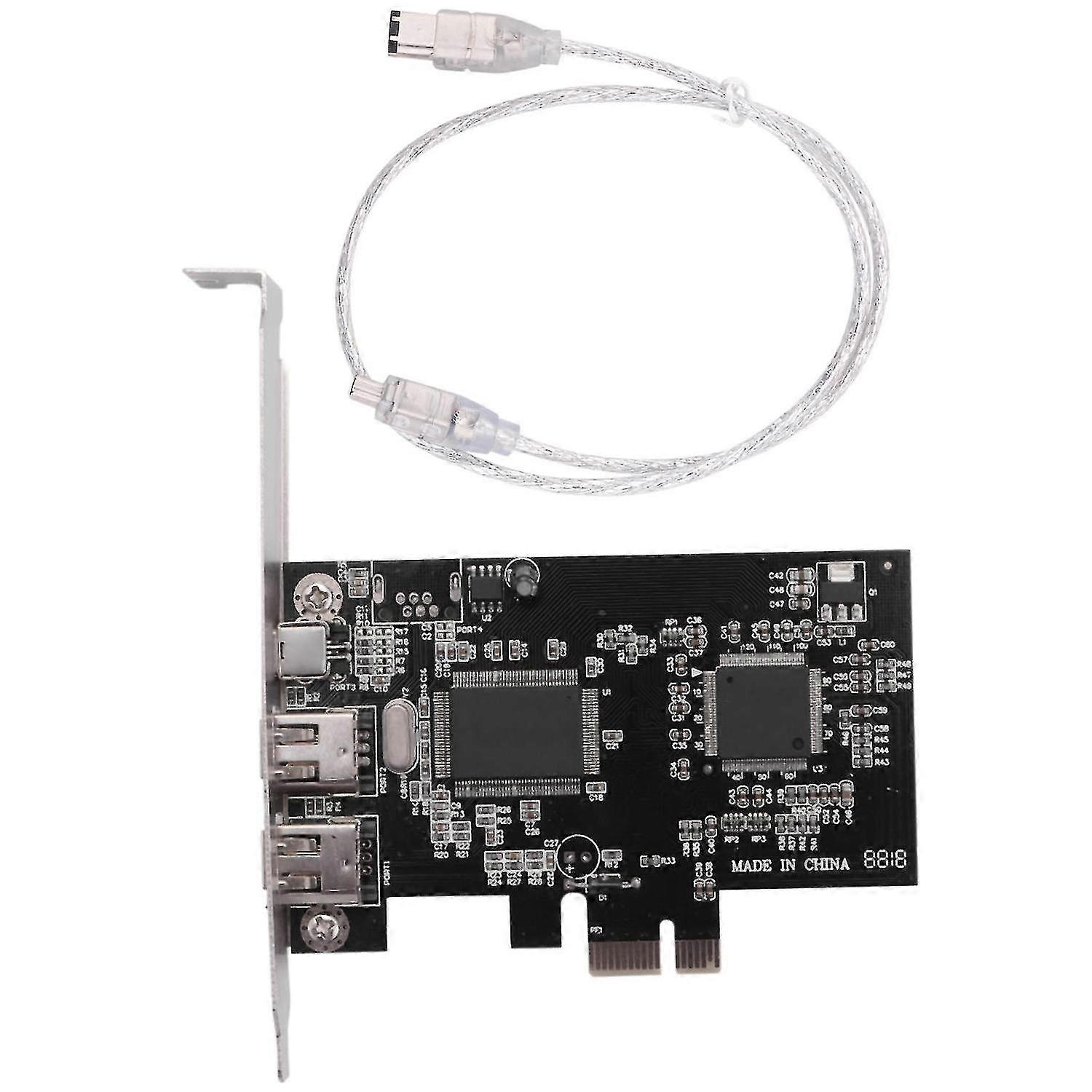PCIE Firewire kártya Windows 10 rendszerhez, IEEE 1394 PCI vezérlő 4 port (3 x 6 tűs és 1 x 4 tűs), firewire