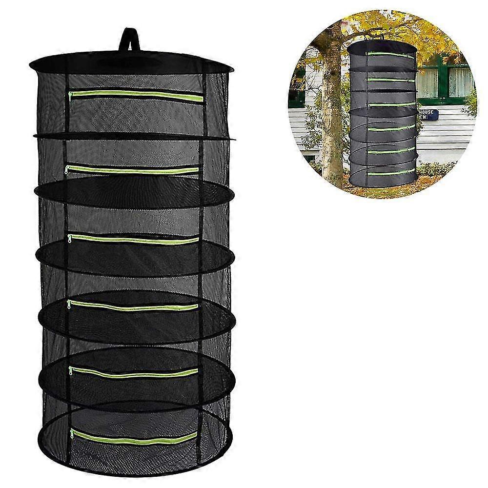 4/6 Layer Mesh Plant Drying Net, Hanging Foldable Net, Black Herbal Drying Net With Zipper, Herbal D