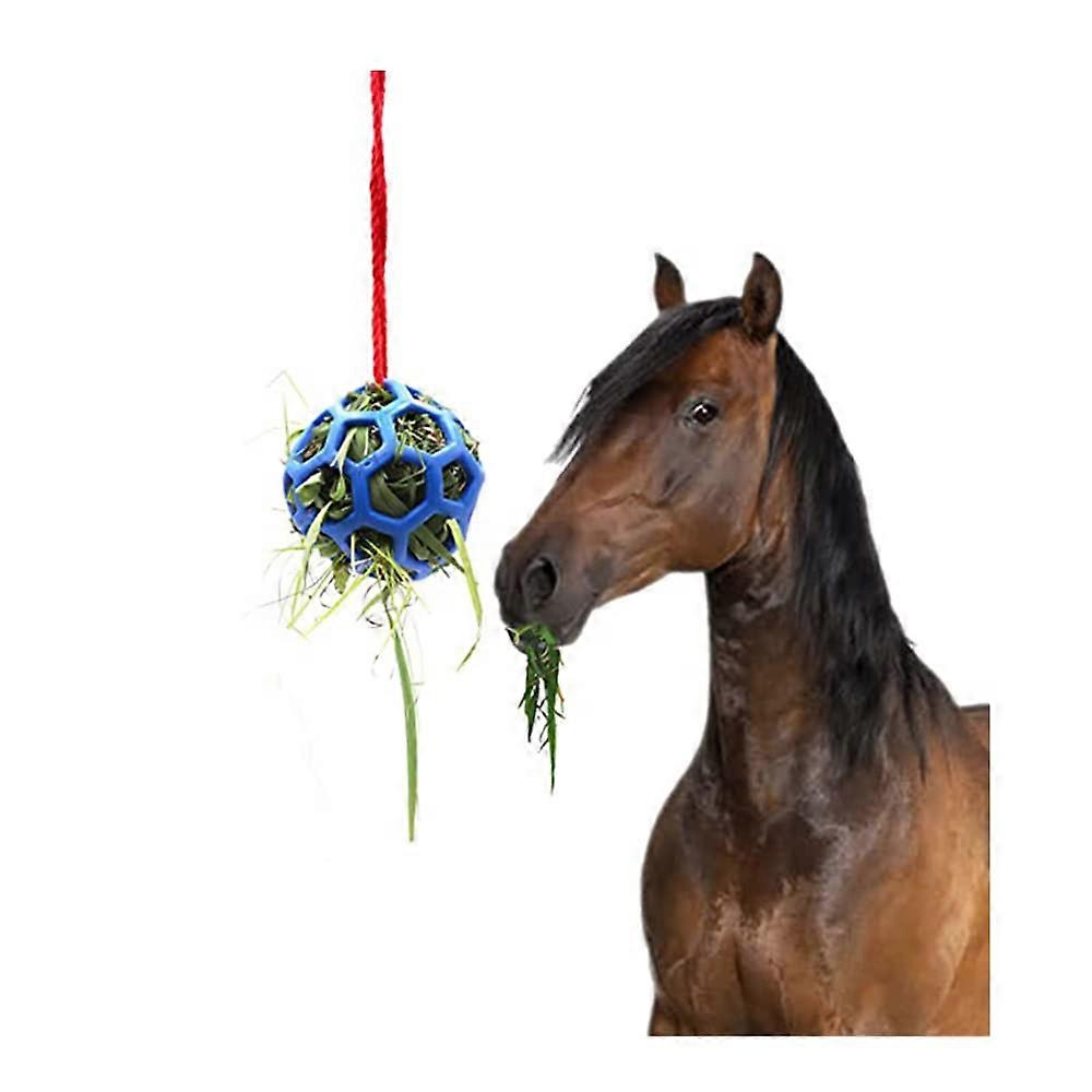 Horse Feed Ball Hay Feeder Toy, Goat Feeding Toy, Hanging Ball Livestock To Relieve Stress, Horse Rests Steadily(1Pcs,Blue)