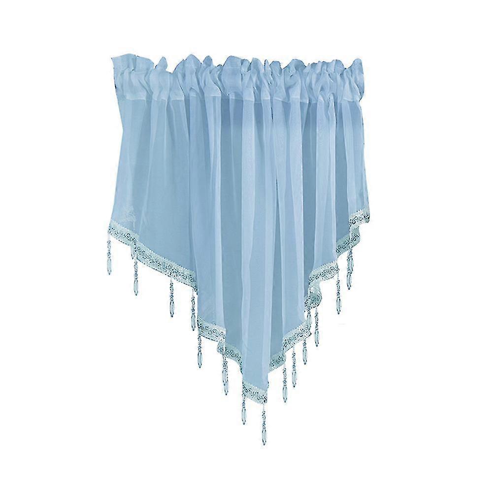Solid Color Triangle Shape Kitchen Short Curtain Window Valance Drape Home Decor
