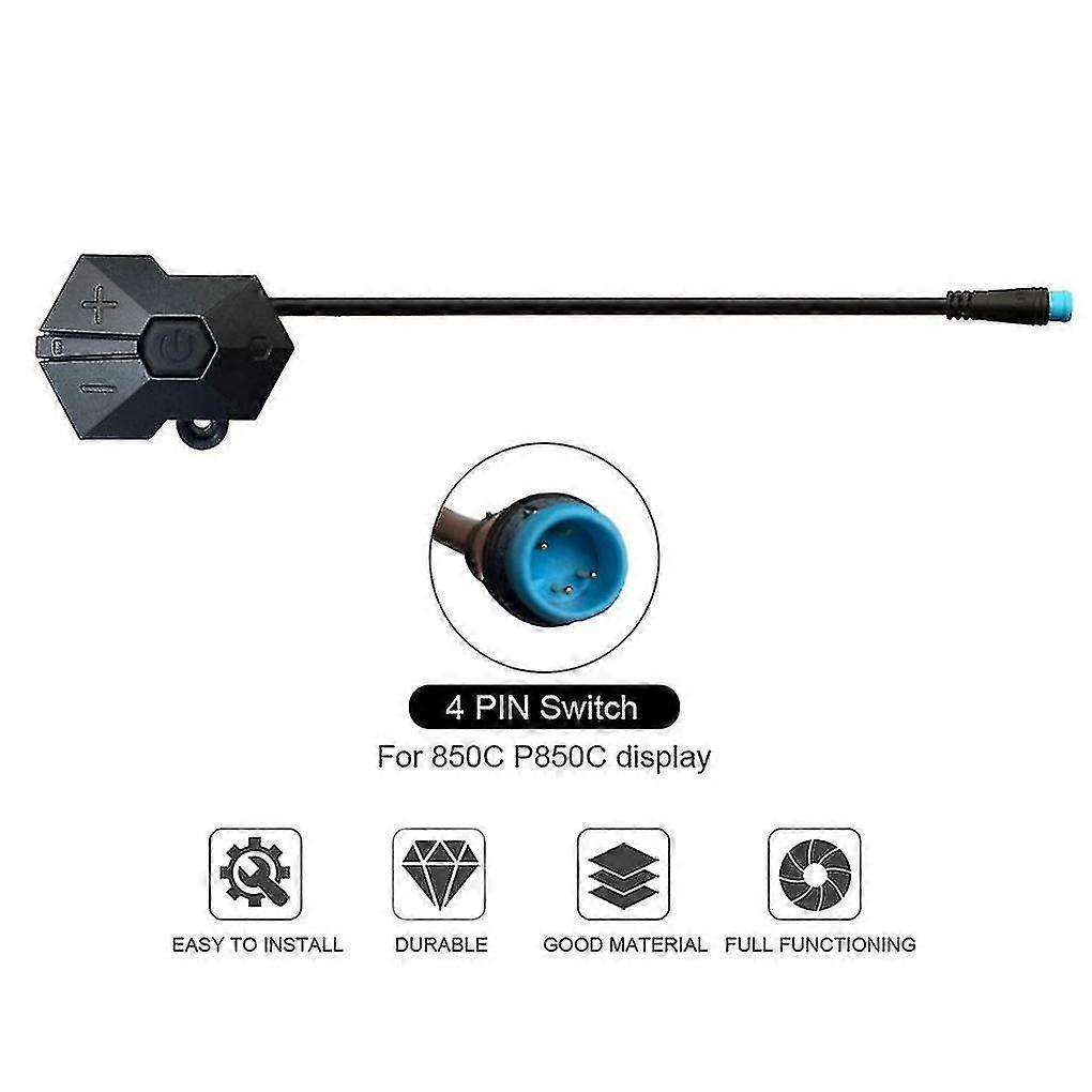 Schakelaar Voor Elektrische Fiets - 4-Pins Controller Knop Voor BAFANG 850C P850C Display - Waterdicht IP65