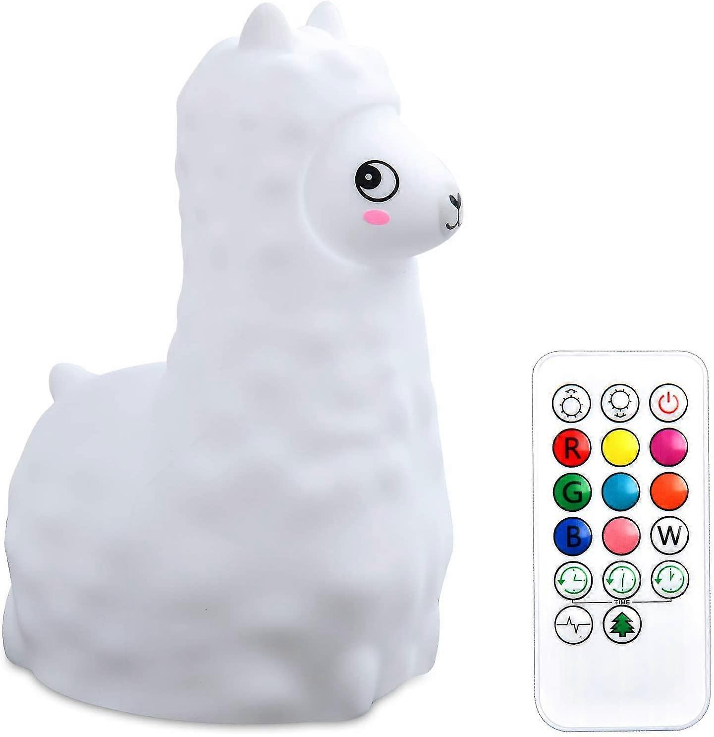 Children's Soft Light Silicone Night Light-alpaca
