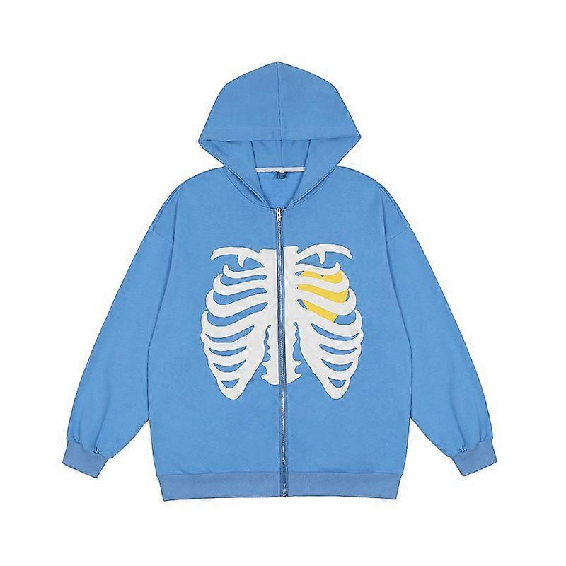 Skeleton Zip Up Hoodie for Women Men Skeleton Jacket Autumn Spring Sweatshirt