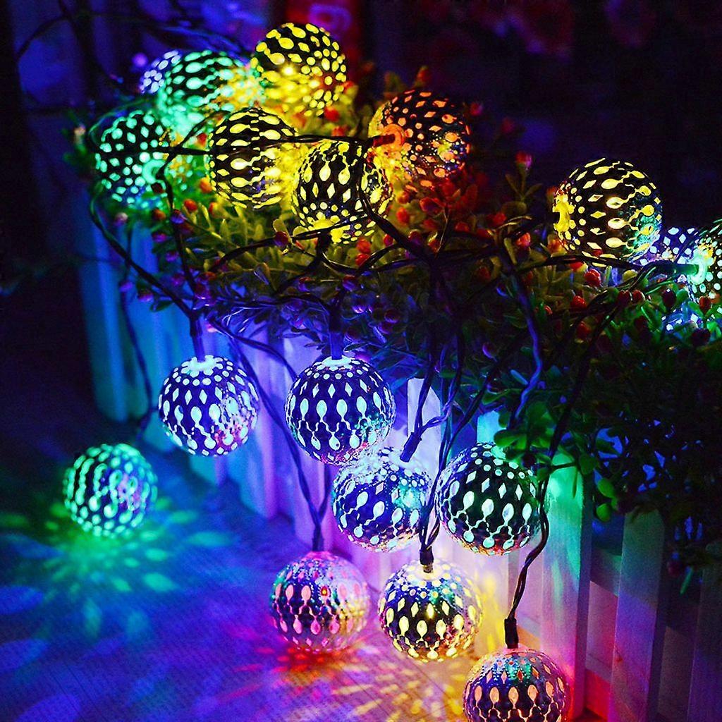 LED String Lights Indoor 3M 20 LED String Lights Power Operated Moroccan Silver Ball Oriental Lights Colored  Lights with Remote Control for Wedding P