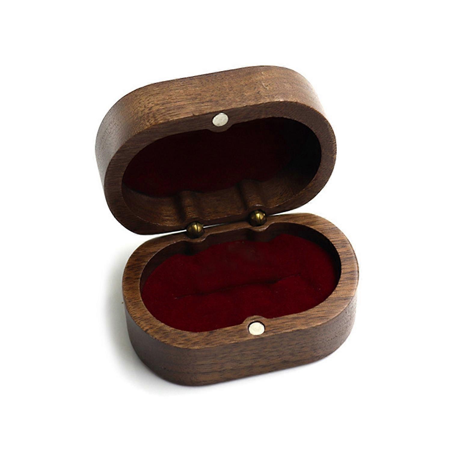 Jewelry Box Exquisite Smooth Surface Sturdy Portable Soft Lining Wood Wedding Ring Storage Box Home