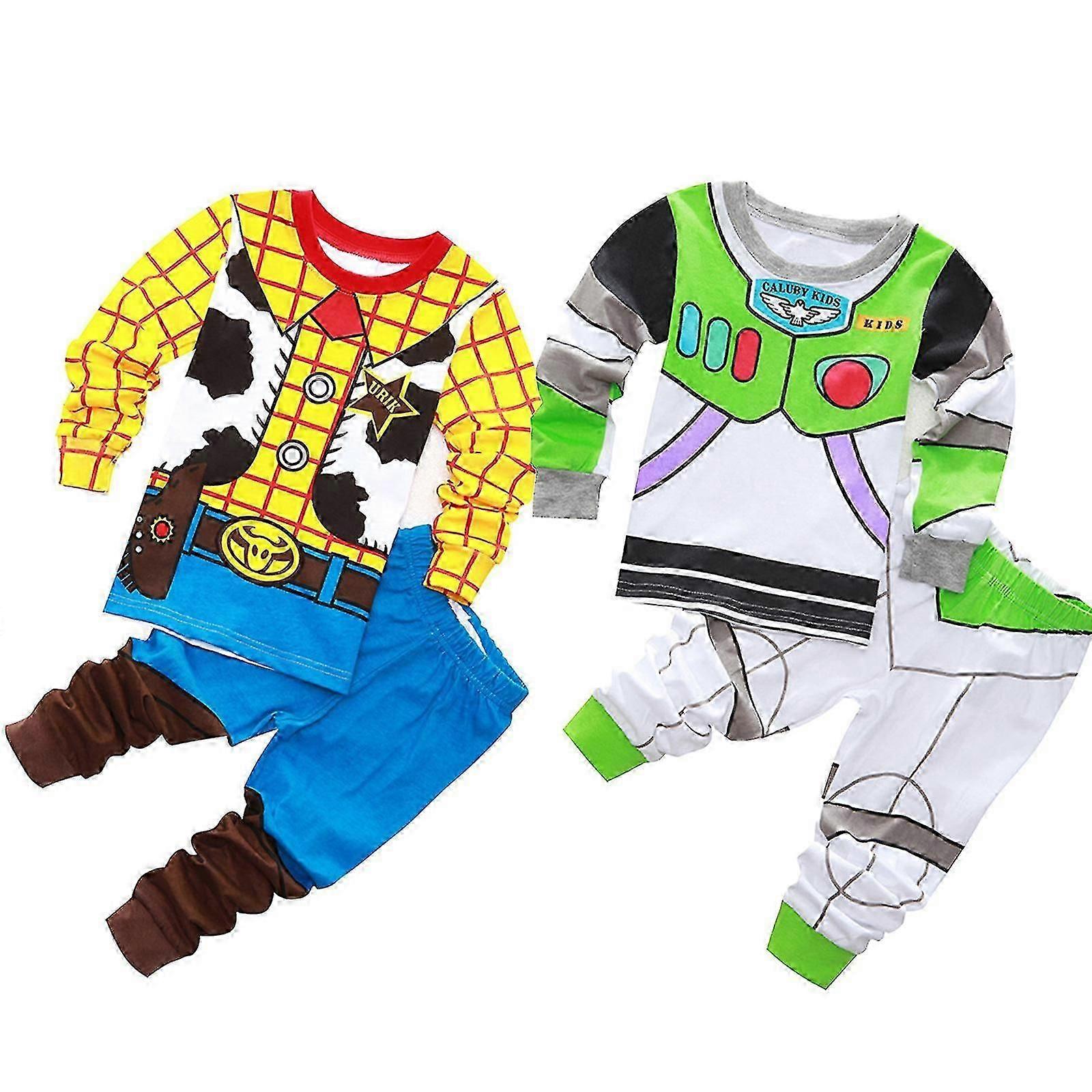 Barn Pojkar Pyjamas Toy Story Buzz Lightyear Woody Pyjamas Set Nattkläder Sovkläder Outfit Flera storlekar tillgängliga