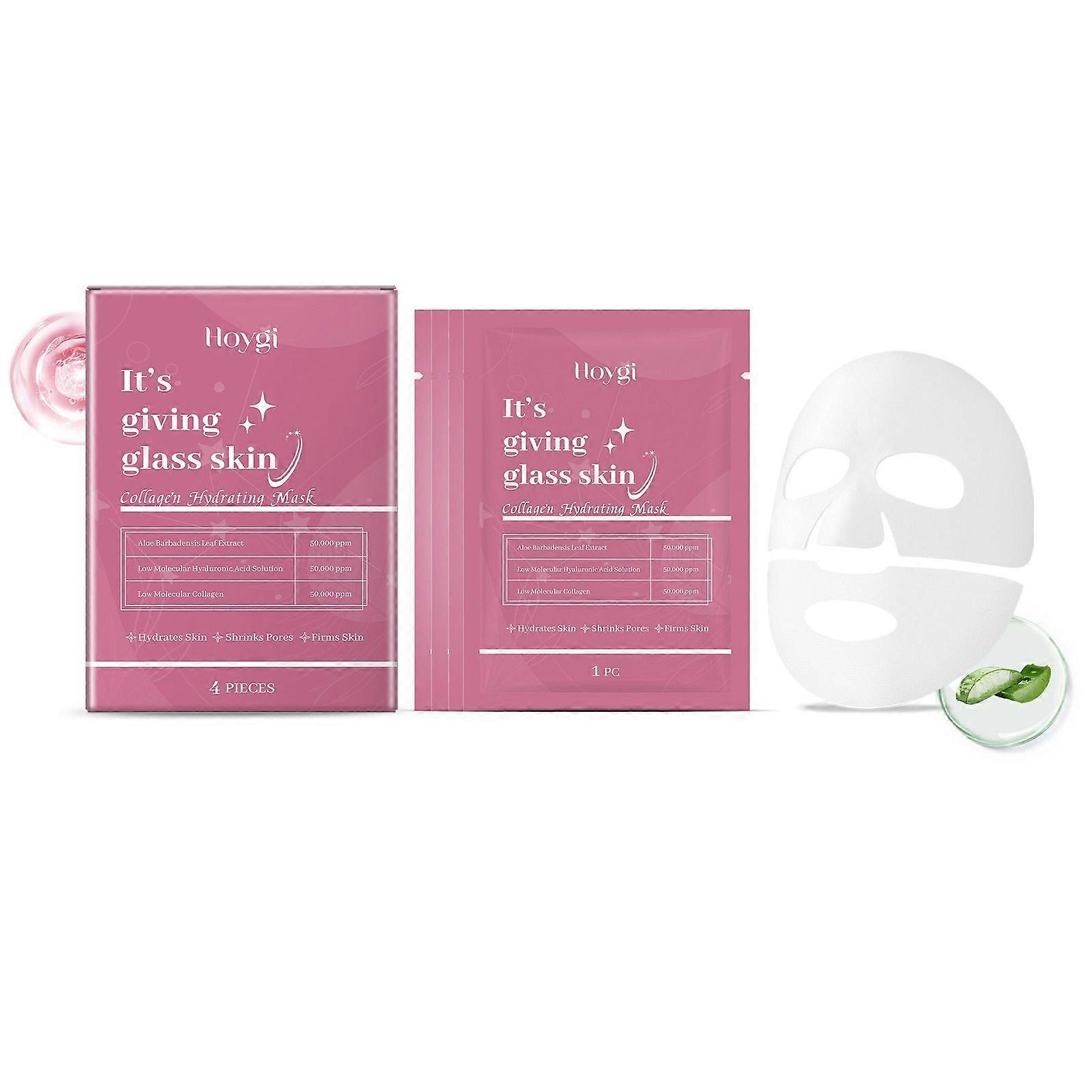 Glass Skin Face Mask with Collagen, Deep Hydration Collagen Face Mask Overnight, Anti-Wrinkle Hydrating And Moisturizing Mask For Face