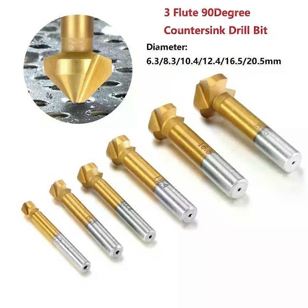 63-205MM 1pcs Round Shank 3 Flute 90 Degree HSS Chamfer Chamfering Cutter End Mill Tool Countersink Drill Bit Set